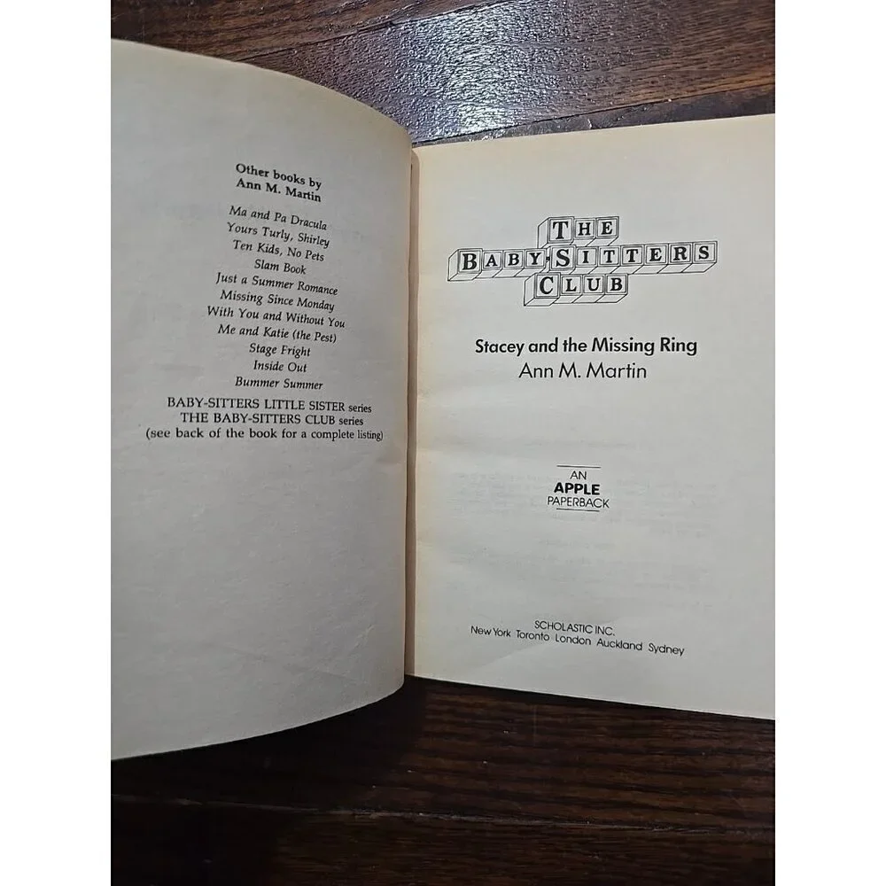 The Babysitter’s Club Mystery #1 Stacy And The Missing Ring By Ann Martin. Vtg